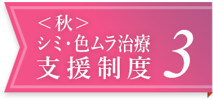 ＜秋＞シミ・色ムラ治療支援制度 3